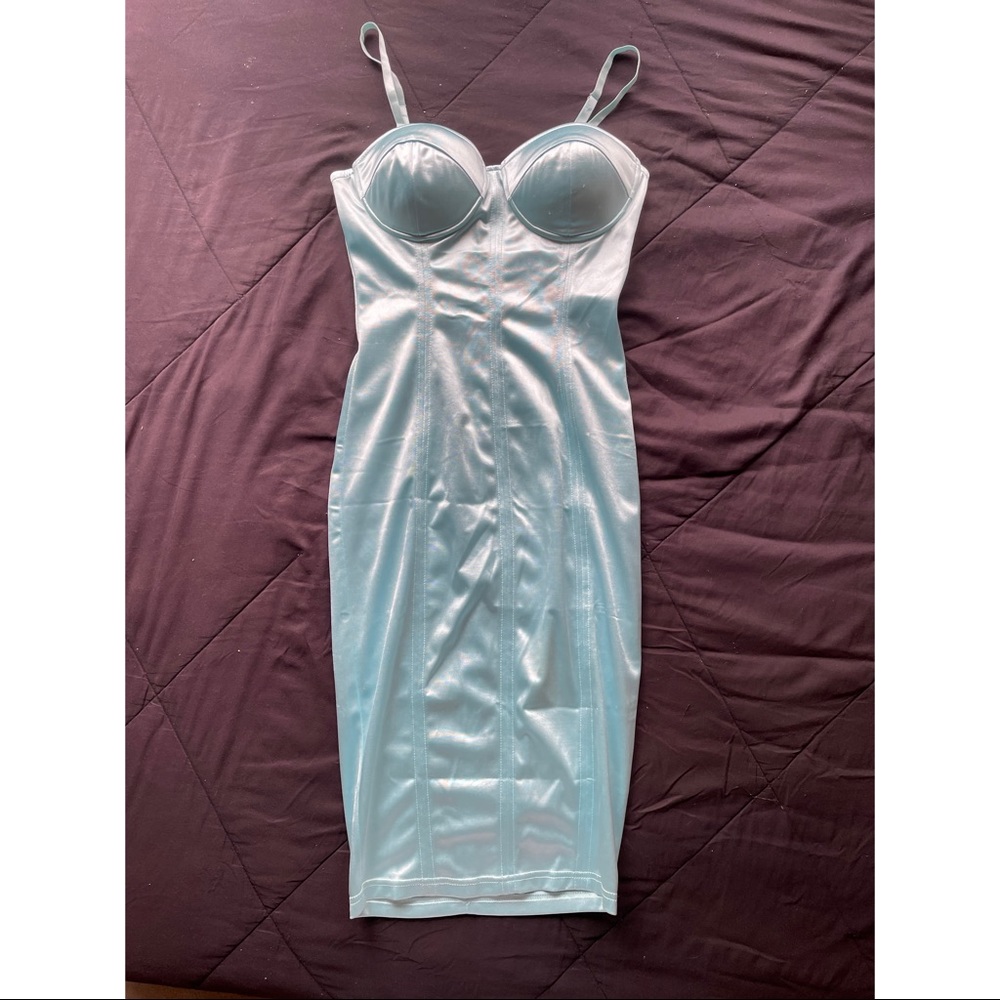 Metallic Seafoam Pencil Dress